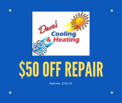 An offer by Frederick, Maryland's best HVAC contractor - 50 dollars off of any boiler services! 